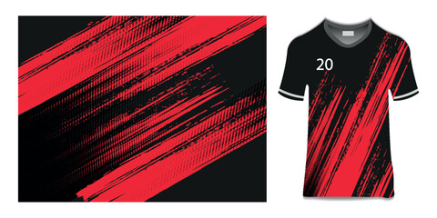 sublimation jersey design grunge brush red black halftone sporty modern racing abstract horror flashy lines motorsport car sticker livery game esport.eps10
