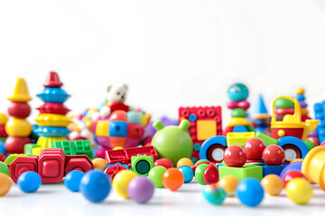 Colorful kids' toys scattered on the floor, sparking joy and creativity in a child's playful imagination.