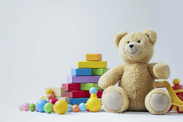 Colorful kids' toys scattered on the floor, sparking joy and creativity in a child's playful imagination.