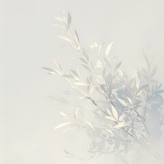 Ethereal and Timeless Aesthetic of an Olive Branch's Blossoming Silhouette