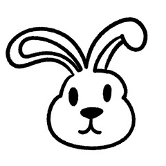 rabbit, cartoon, png cartoon, doodle, handdraw, design, charactor, cute, kwaii, cartoon clipart, black and white, doodle, organic, line, sketch, y2k, retro, handdraw, street, drawing, kid,  scribble
