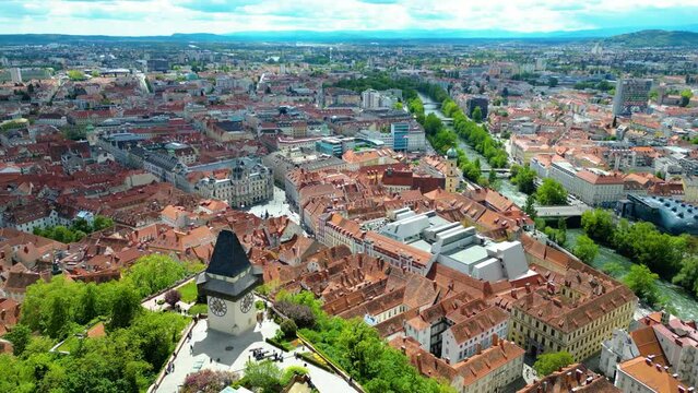 Graz, Austria's second-largest city, is a captivating blend of historic charm, modern innovation, and natural beauty. Its well-preserved old town, a UNESCO World Heritage Site captured by drone