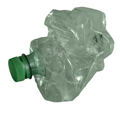Deformed plastic bottle. Plastic garbage