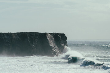 Waves at the atlantic coast in Portugal