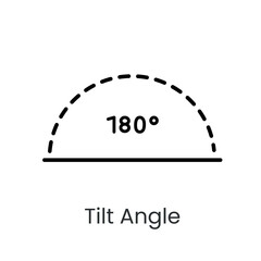 Inclination angle line vector icon with editable stroke - obrazy, fototapety, plakaty