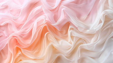 Translucent, soft layers of ballet slipper pink and creamy vanilla, crafting a minimalist abstract background that captures the sweet, gentle essence of early spring - obrazy, fototapety, plakaty