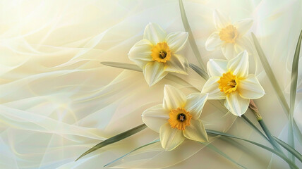 Translucent, soft layers of buttercream yellow and pale daffodil, crafting a minimalist abstract background that breathes life and light into any space, reminiscent of early spring flowers