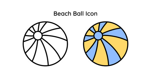 Beach Ball vector icon line and line color style