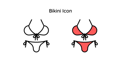 Bikini vector icon line and line color style