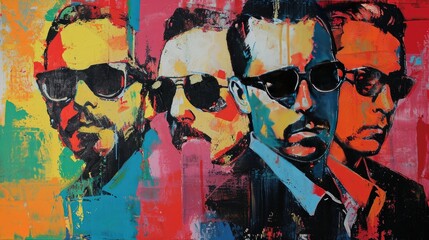 Trio of Cool Sunglasses: Pop Art Portrait