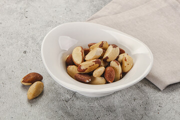 Brazil nut kernel in the bowl