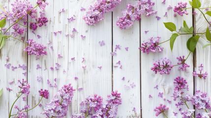 Purple Flowers Growing on White Fence