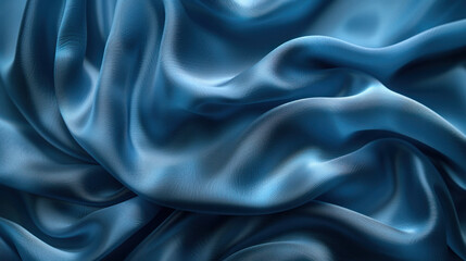 Obraz premium Close Up of Blue Silk Fabric