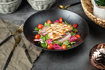 grilled meat with vegetables