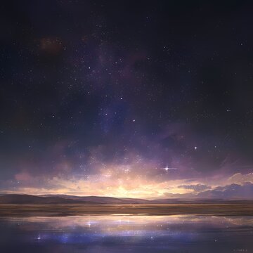 Breathtaking Nocturnal Panorama: Desert Under Starlit Sky