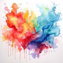 Vibrant Watercolor Explosion - An Abstract Fusion of Colors and Textures