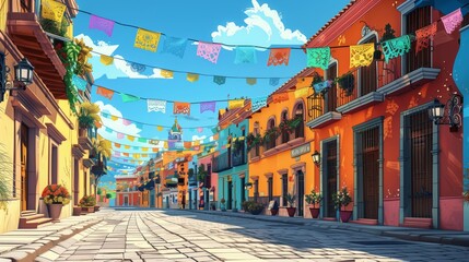 Cartoon image in the town hosting the Cinco De Mayo festival.