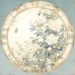 Vintage Style Wall Panel: A Boutique Collection of Nature's Splendor in a Golden Frame