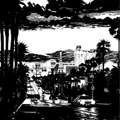Pixelated Illustration of Las Vegas, Pixel Art of Retro Las Vegas Cityscape