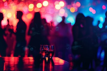 silhouette of people in the nightclub