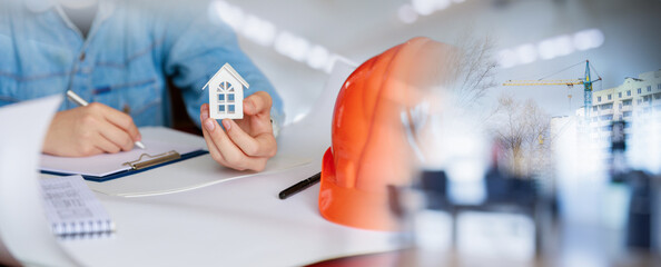Concept of home design in the construction industry.
