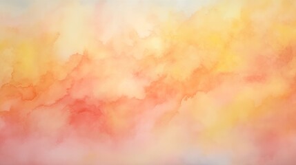 Abstract Watercolor Painting of Soft Clouds with Warm Pastel Hues