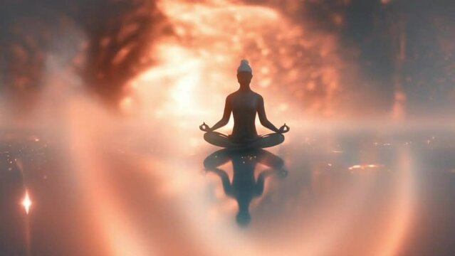 pessoa meditando no cosmos