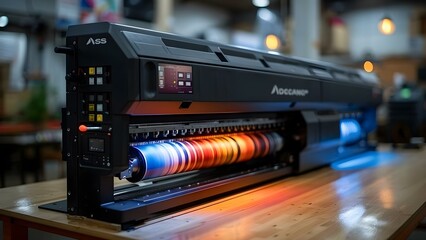 Highspeed digital inkjet printer for large format precise color matching versatile options. Concept Large Format Printing, Digital Inkjet Technology, Color Matching, Versatile Options