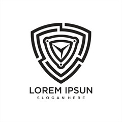 Gradient safety logo template defense shield