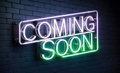 Obraz premium A vibrant neon lights sign saying with purple and green 