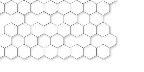 Naklejka premium Abstract white background with hexagon and hexagonal background. Luxury white pattern with hexagons. abstract 3d hexagonal background with shadow. 3D futuristic abstract honeycomb mosaic background.