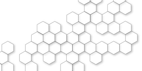 Abstract white background with hexagon and hexagonal background. Luxury white pattern with hexagons. abstract 3d hexagonal background with shadow. 3D futuristic abstract honeycomb mosaic background.