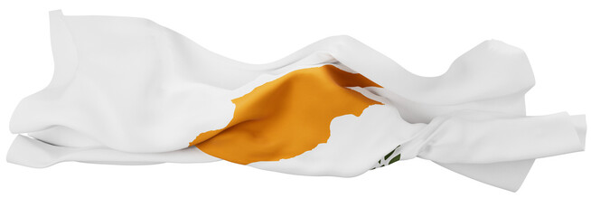 Dynamic Cypriot Flag in Motion Against a Dark Backdrop