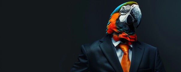 Corporate parrot - conceptual business portrait - Powered by Adobe