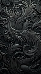 b'Black and gray floral textured background'