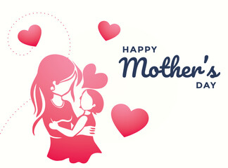 Mother's day. Vector flat illustration, patterns about mothers day. Hearts, abstract geometric shapes. 