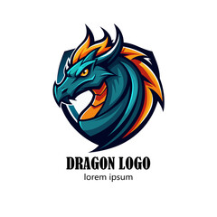Dragon logo template, Dragon logo design template, 3d icon