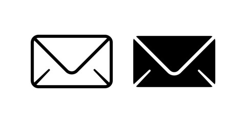 Envelope icon set. flat illustration of vector icon