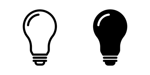 Light bulb icon set. flat illustration of vector icon