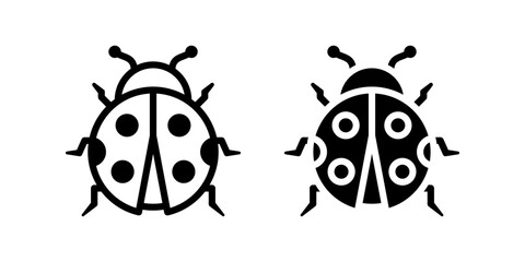 Ladybug icon set. flat illustration of vector icon