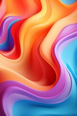Fototapeta premium b'Colorful abstract 3D rendering of a wavy surface'
