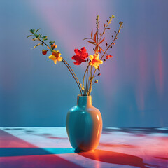 vase on table trendy light