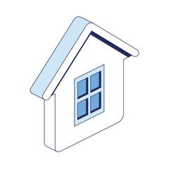 House home. Vector 3d line isometric, color web icons, new flat style. Creative design idea for infographics.