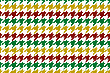 Houndstooth Seamless Horizontal Pattern Red Green Gold Desktop Wallpaper Background Vector Illustration Art