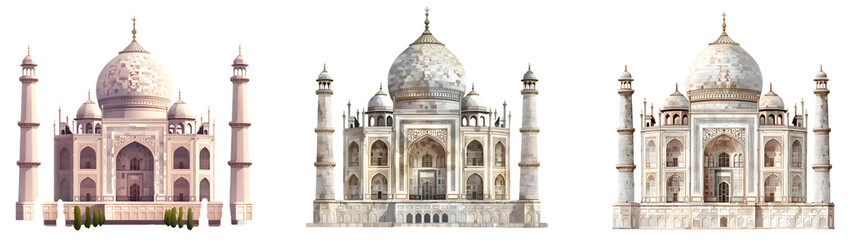Iconic Landmark Building like Taj Mahal isolated on a white background, png