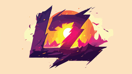 Uppercase initial logo letter LZ with blazing flame - obrazy, fototapety, plakaty