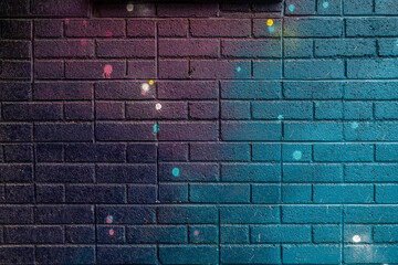 Blue Ombre Colored Brick Wall Spray Paint Background