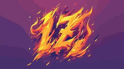 Uppercase initial logo letter LZ with blazing flame
