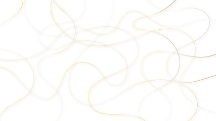 Colorful random pattern line stroke on a transparent background. Decorative golden pattern with tangled curved lines.