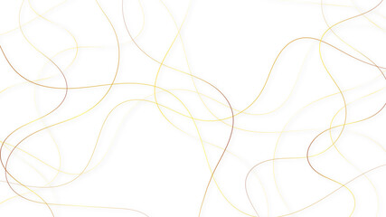 Colorful random pattern line stroke on a transparent background. Decorative golden pattern with tangled curved lines. Random chaotic lines abstract geometric pattern vector background.	
